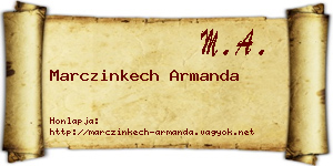 Marczinkech Armanda névjegykártya